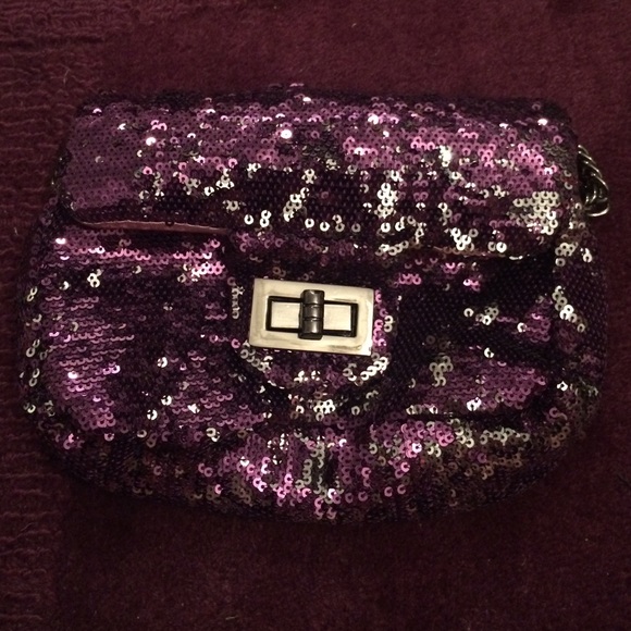 Sequin and chain crossbody mini bag
