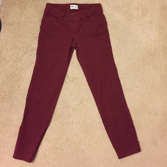 Dark Red Ankle-length Slacks