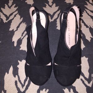 Chinese laundry black suede wedges!!!! size 7