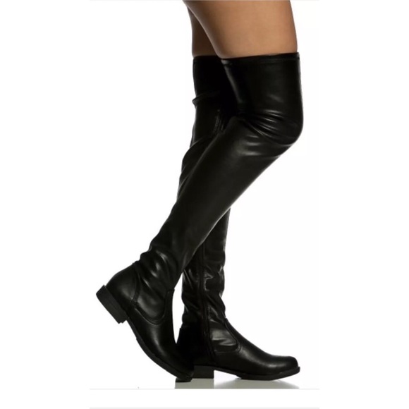 Over the knee black boots size 10