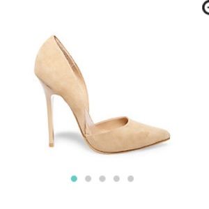 Tan suede pumps (this size sold out everywhere)
