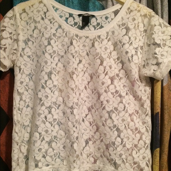 Lace short sleeve shirt