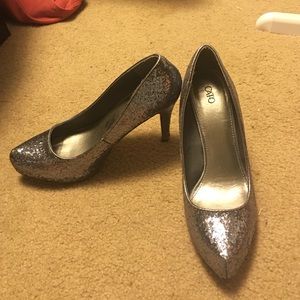 Sparkly silver heels