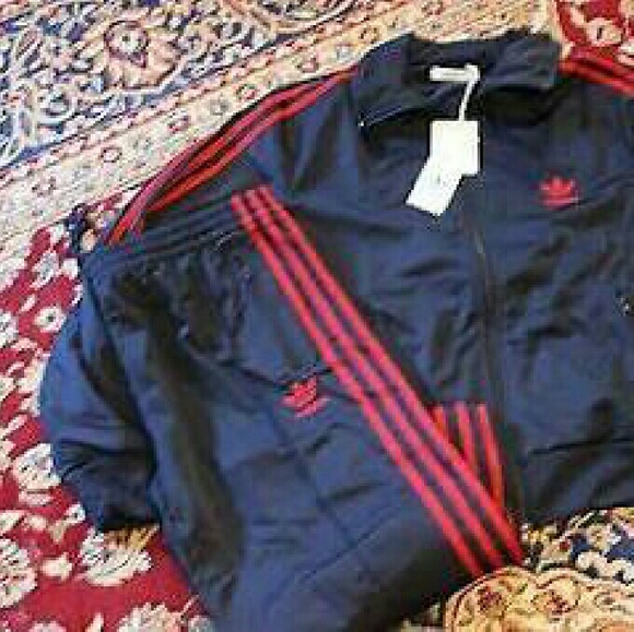 Adidas Navy/Red Tracksuit Pants