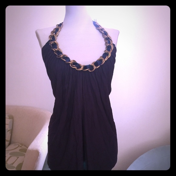 New T-bags chain halter in navy blue - XS