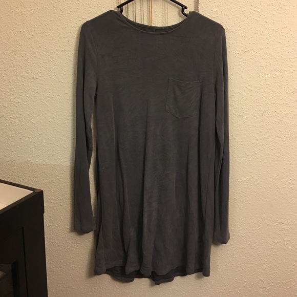 Gray Long Sleeve Dress