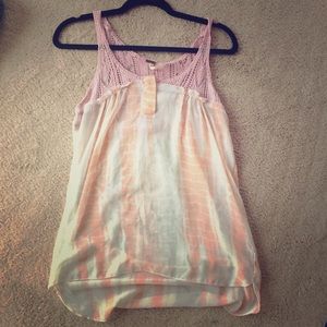 Free People Gauzy crochet tank