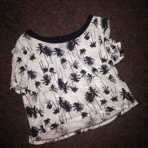 Crop top palm tree shirt