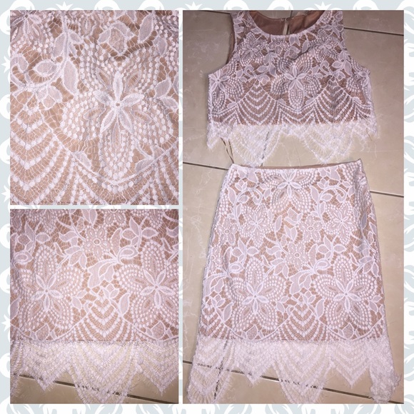 🎉HP🎉Lace Crop Top & Skirt Set Size Medium NWT - Picture 4 of 6