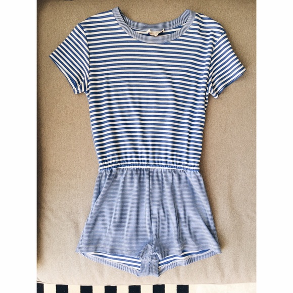 Opening Ceremony blue striped romper