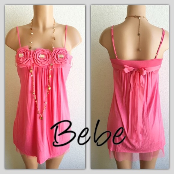 BEBE PINK PARTY DRESS - Picture 1 of 4