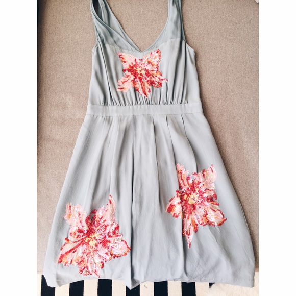 Anthropologie Lil silk sequin dress