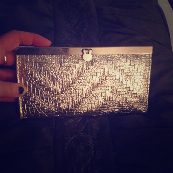 Korean Silver checkbook-size wallet clutch New