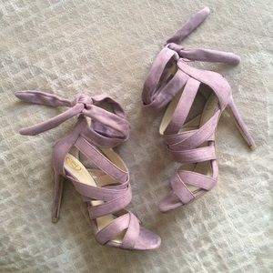 Blush Ankle-Wrap Heels