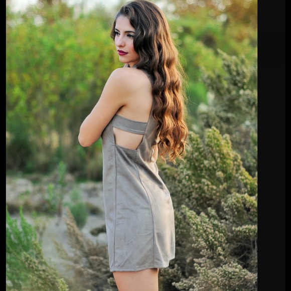Faux Suede Cut-Out Dress - Picture 4 of 5