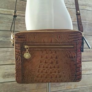 Brahmin leather crossbody or iPad case