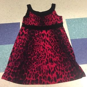 Plus size red cheetah print dress
