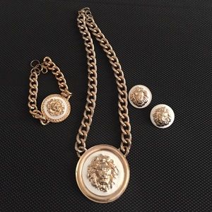 Versace inspired,necklace bracelet earrings set
