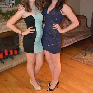 Sparkly Deep Blue Bodycon Dress