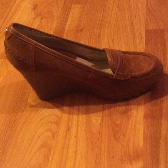 MICHAEL KORS SHOES WEDGE BROWN SUEDE 7