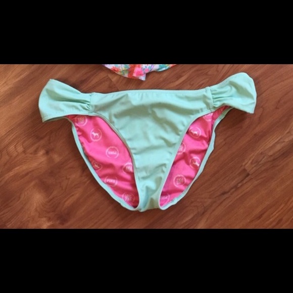 Victoria's Secret PINK swim light blue bottoms