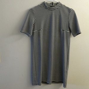 Mock-Neck Striped Dress Forever 21
