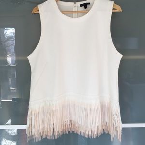 J Crew Sleeveless Knit Top with Fringe