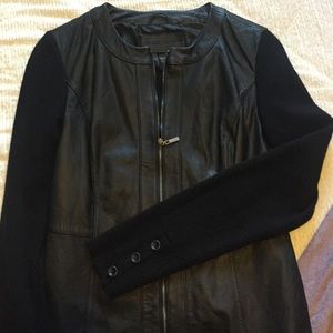 Black Leather/Sweater