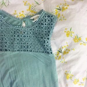 H&M | Baby Blue eyelet tank blouse