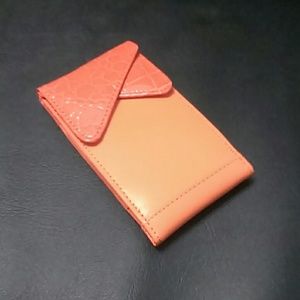 Bright Orange Cell Phone and Business Card Holder