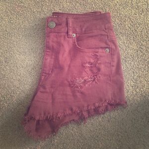 AMERICAN EAGLE High Rise Maroon Shorts ✨
