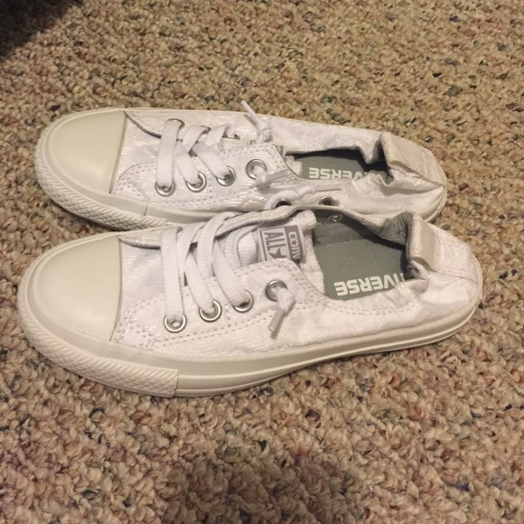 White/Cream laced Converse
