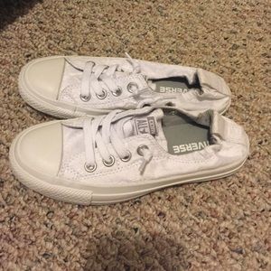 White/Cream laced Converse