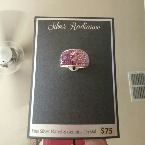Silver plated & genuine Crystal ring - Picture 1 of 1