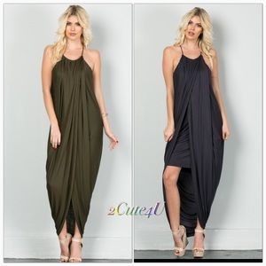 Hi-Low Drape Dress