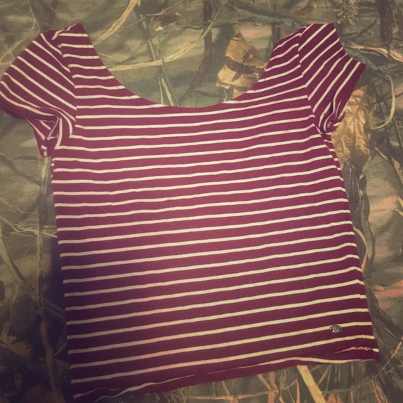 Striped Maroon crop top
