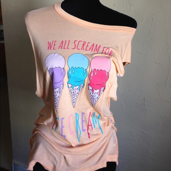 Peach Color Ice Cream Top Tank,softest fabric