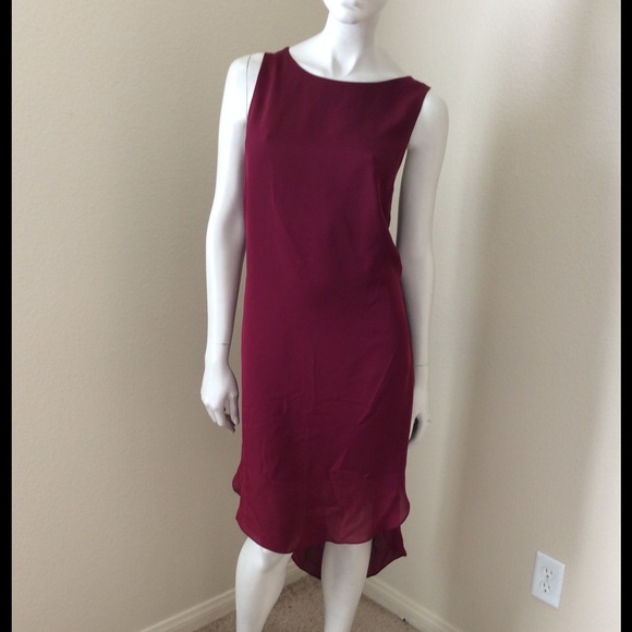 Haute Hippie Maroon Draped Back Dress - Picture 4 of 7