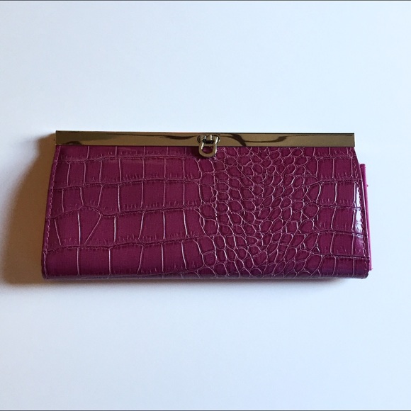 Pink Faux Leather Clutch