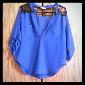 Blue shear blouse