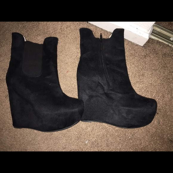 Black platform boots