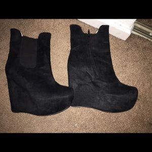Black platform boots
