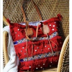 NEW FREE PEOPLE Z & L WOMEN'S RED GRANADA TOTE