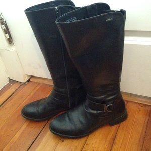 Clarks tall black leather boots
