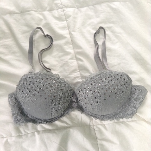 Grey lace bra