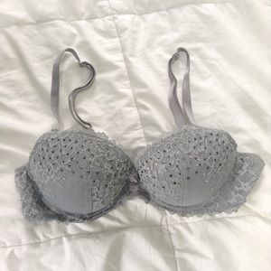 Grey lace bra