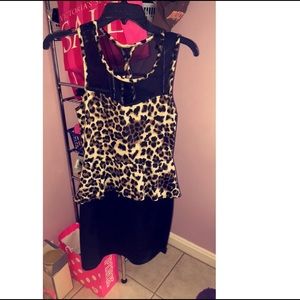 Cheetah print homecoming dress