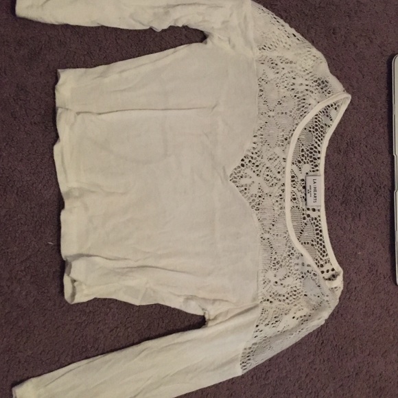 White lace crop top