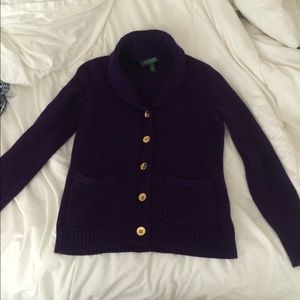 Ralph Lauren - NWOT - Deep Purple Cadigan