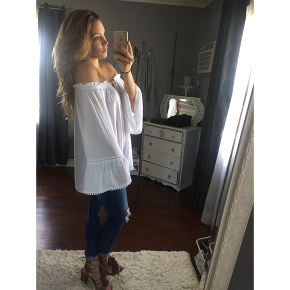 Boho shoulder-less top - Picture 4 of 4